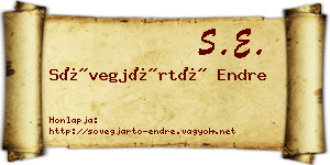 Sövegjártó Endre névjegykártya